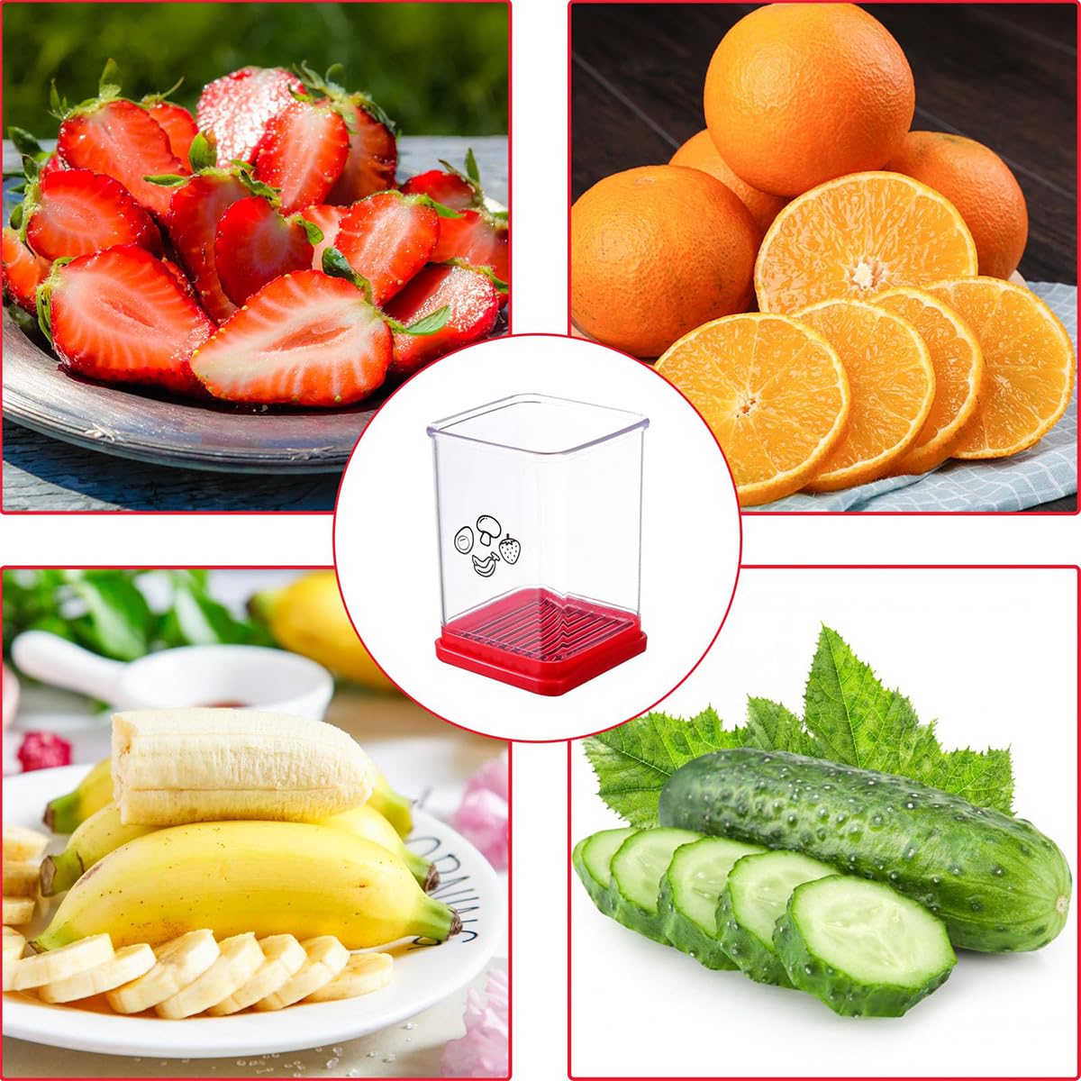 Supvox Fruit Slicer and Vegetable Fast Slicer, Stainless Steel Fruit Slicer Cup Egg Slicer, Stainless Steel Strawberry Cutter, Kitchen Portable Slicing Tool Vegetable Cutting Kitchen Gadget Supvox Fruit Slicer and Vegetable Fast Slicer, Stainless Steel Fruit Slicer Cup Egg Slicer, Stainless Steel Strawberry Cutter, Kitchen Portable Slicing Tool Vegetable Cutting Kitchen Gadget